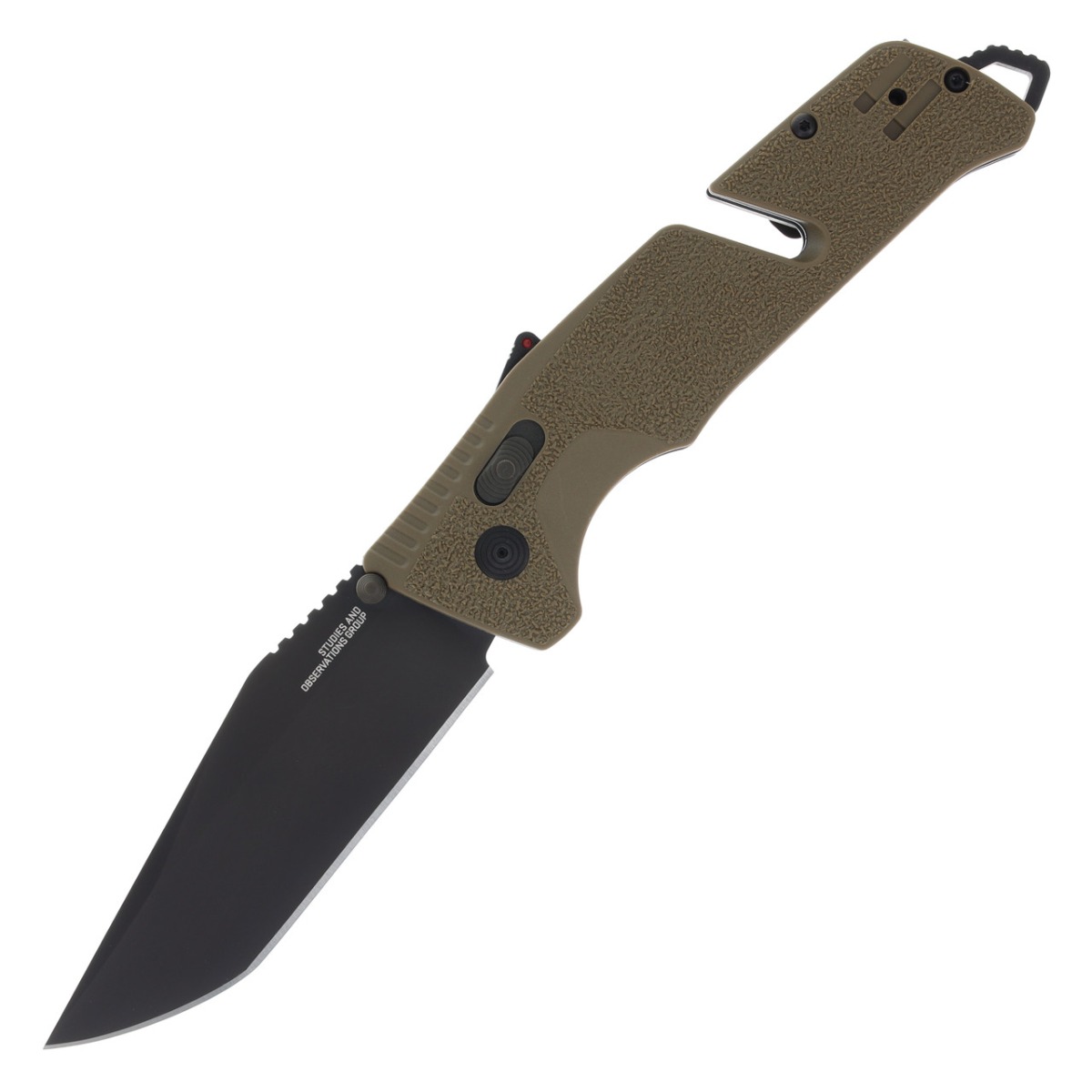 SOG Knives Trident AT Folding Knife Tanto Flat Dark Earth - for Heavy Duty Use - SOG-11-12-12-41