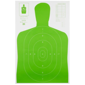 ACTION TARGET B-27E High Visibility Flourecent Green Silhouette 23x35" Target | 100 Count