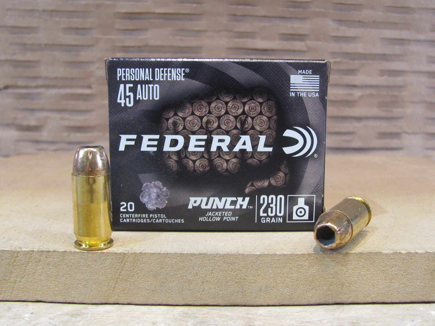 200 Round Case – 45 Auto 230 Grain Punch Jacketed Hollow Point Federal Personal Defense Ammo – PD45P1