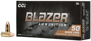 CCI Blazer Brass 9mm Luger 100 Grain Full Metal Jacket Ammunition