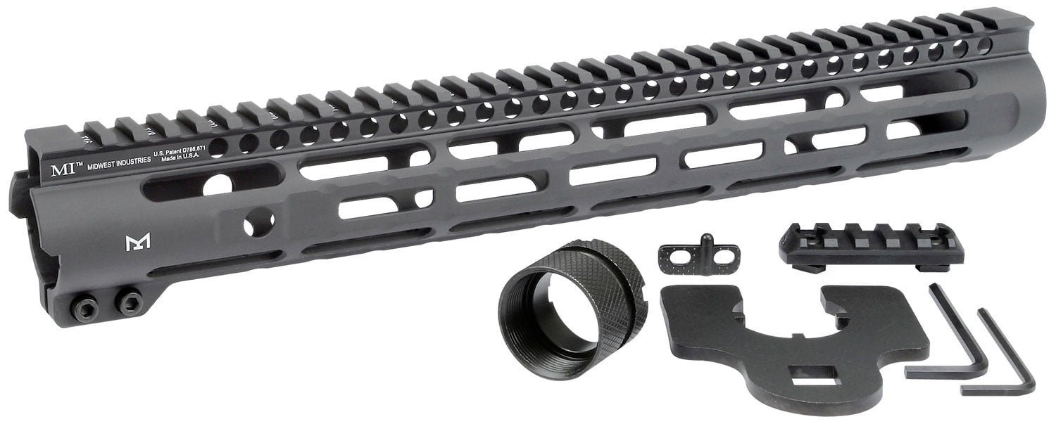 Midwest Industries M-LOK/MI Slim Line 14" AR-15 1-Piece Free Float Handguard - MI-SLH14