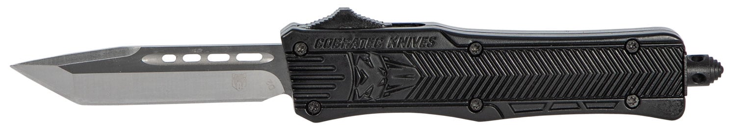 CobraTec Knives Small CTK-1 2.75" Tanto OTF Knife, Black - SBCTK1STNS