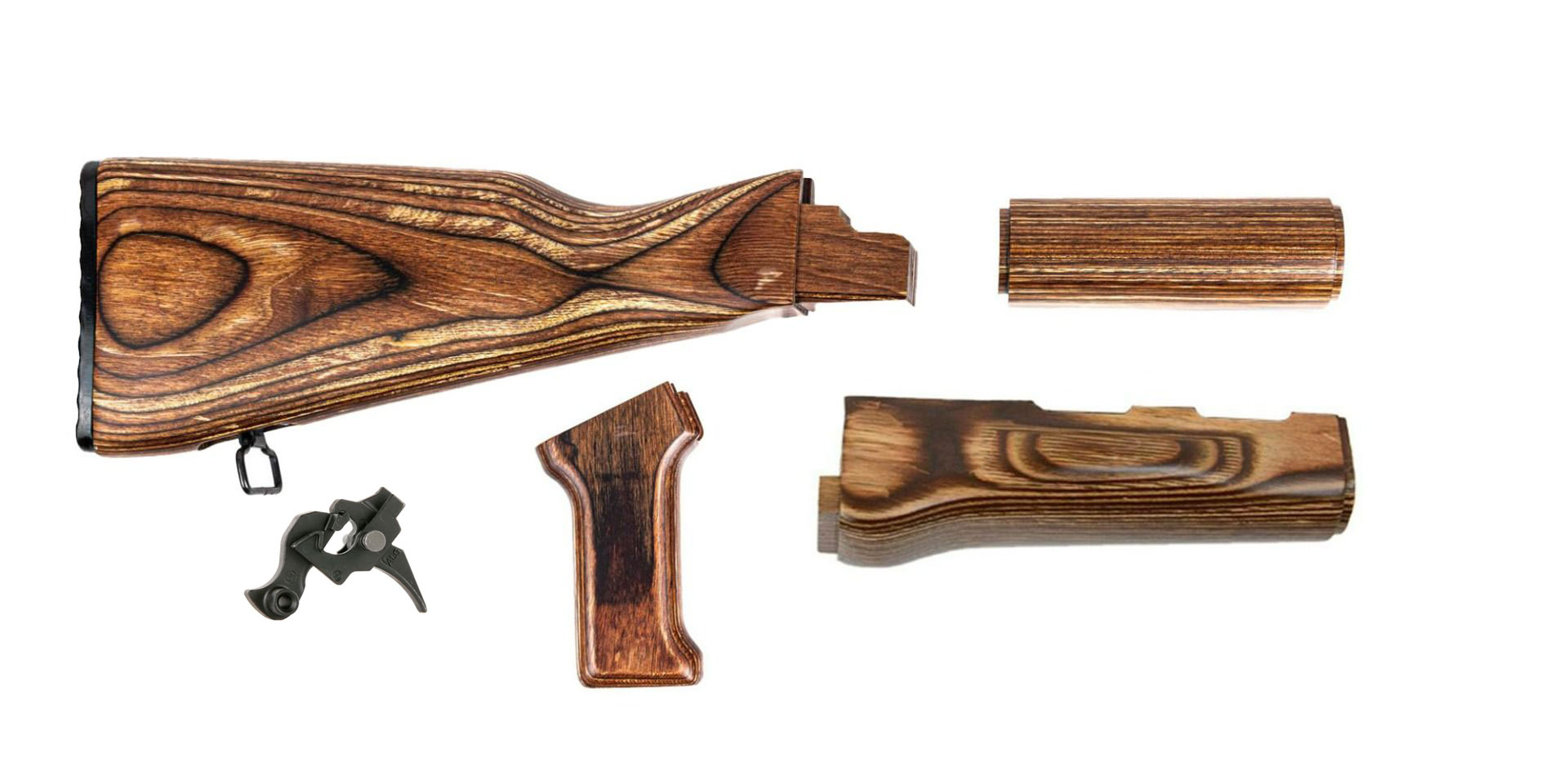 PSA AK Nutmeg Furniture Set w/ PSA Custom ALG AKT-EL AK Single Stage Trigger