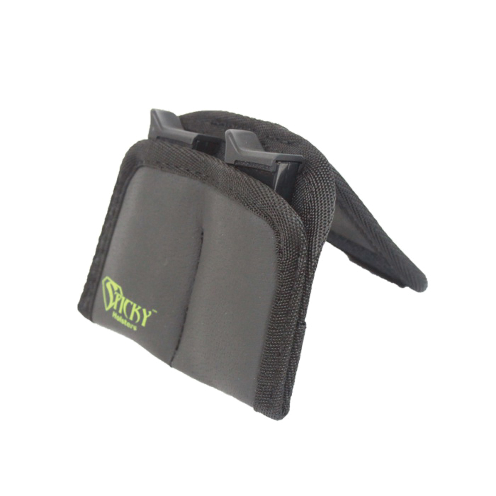 Sticky Holsters Dual Mini Mag Pouch, Black with Green Logo - DMMP