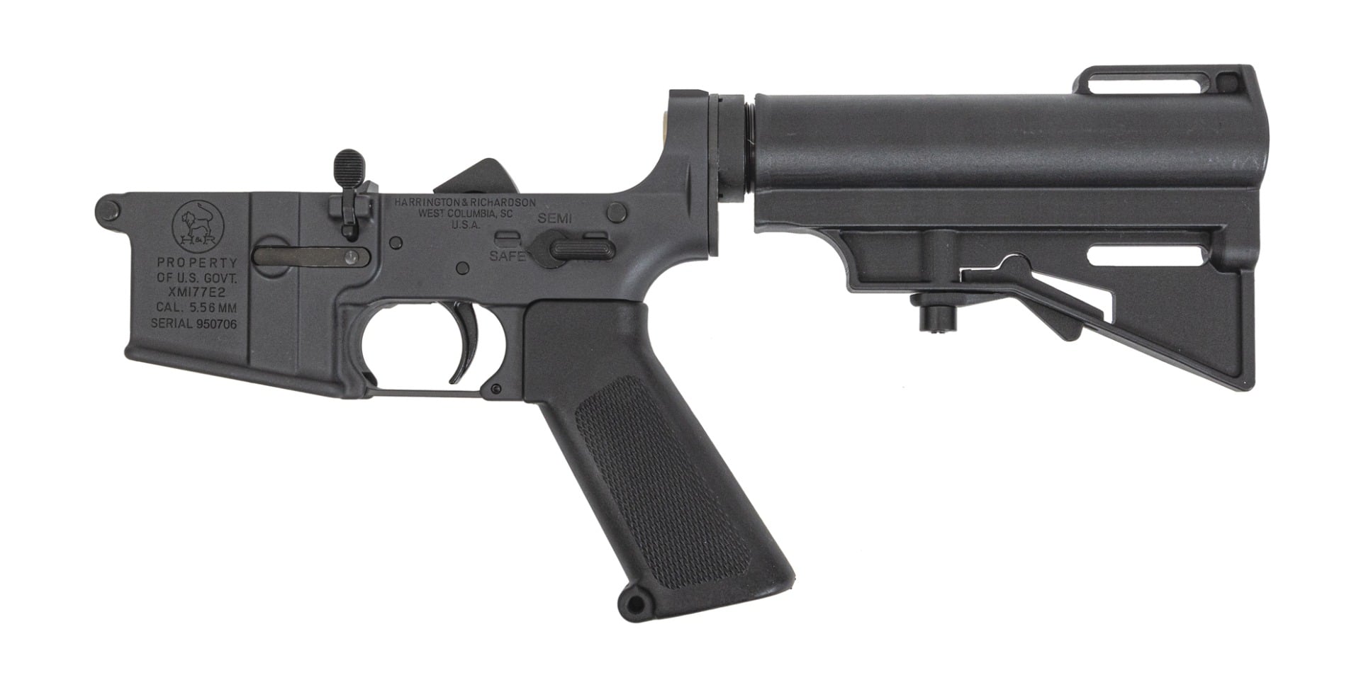Harrington & Richardson XM177E2 Complete Pistol Lower, 2 Position, Gray