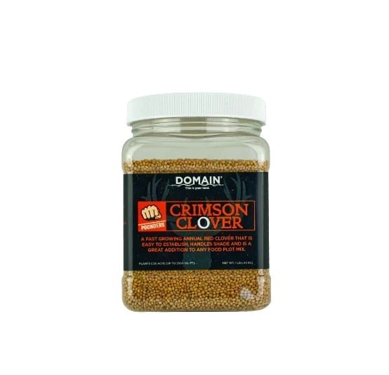 Domain Outdoors Domain Pounder Crimson Clover Food Plot Seed, 1 lb - DCCS1LB