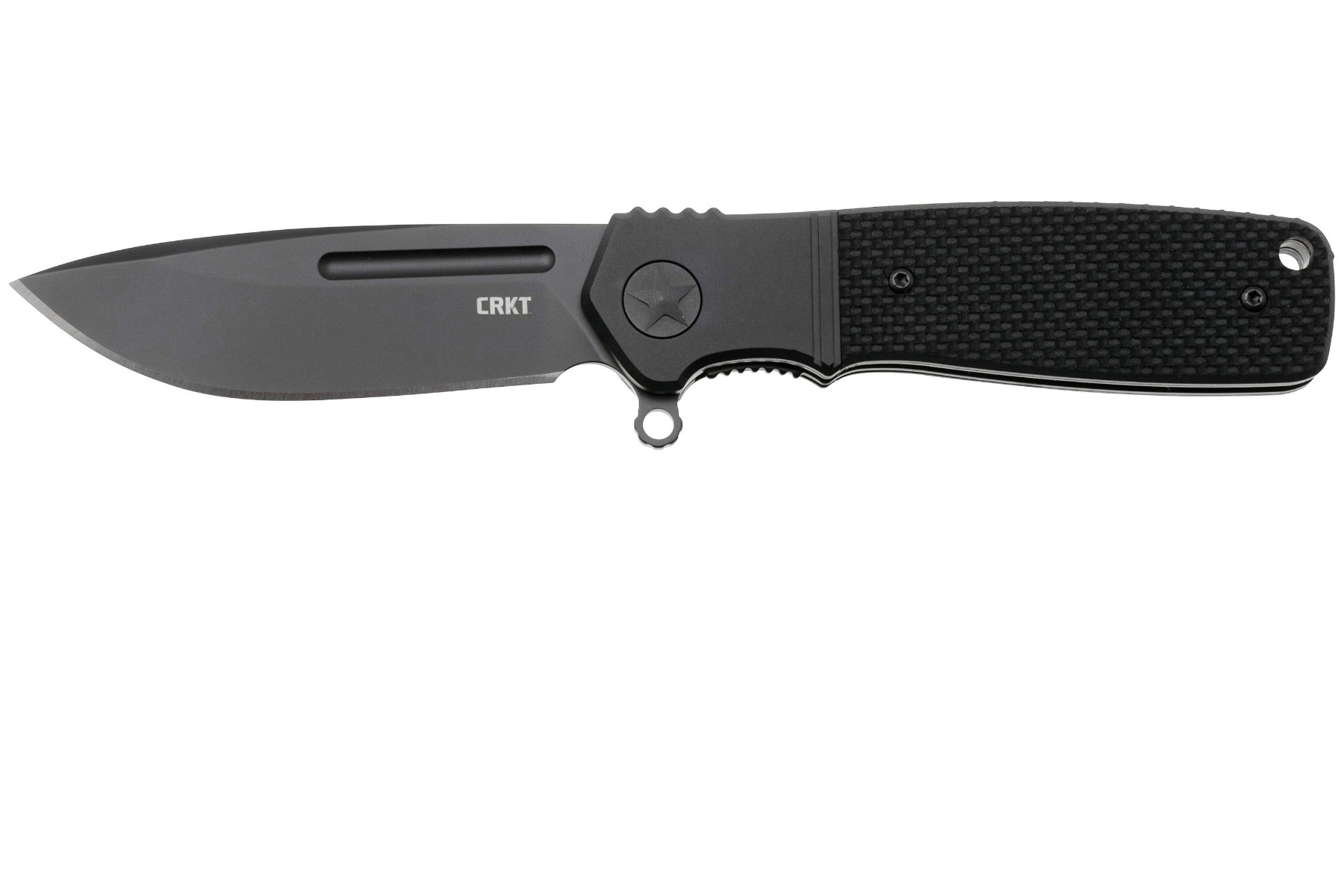 CRKT Homefront Compact Folding Drop Point Knife, Black - K245KKP