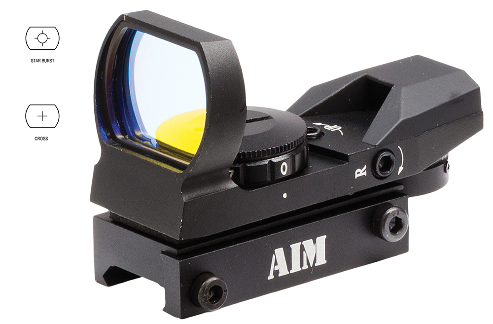 Aim Sports Classic Edition 1x34mm Reflex Sight, Illuminated 4 Pattern Red - RT4-01