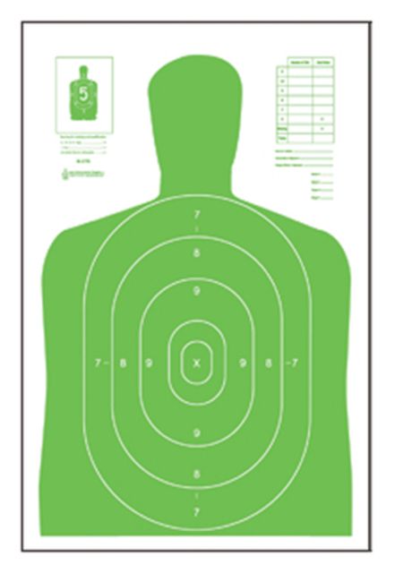 Action Target B-27E High Visibility Fluorescent Target 100 Pack Green