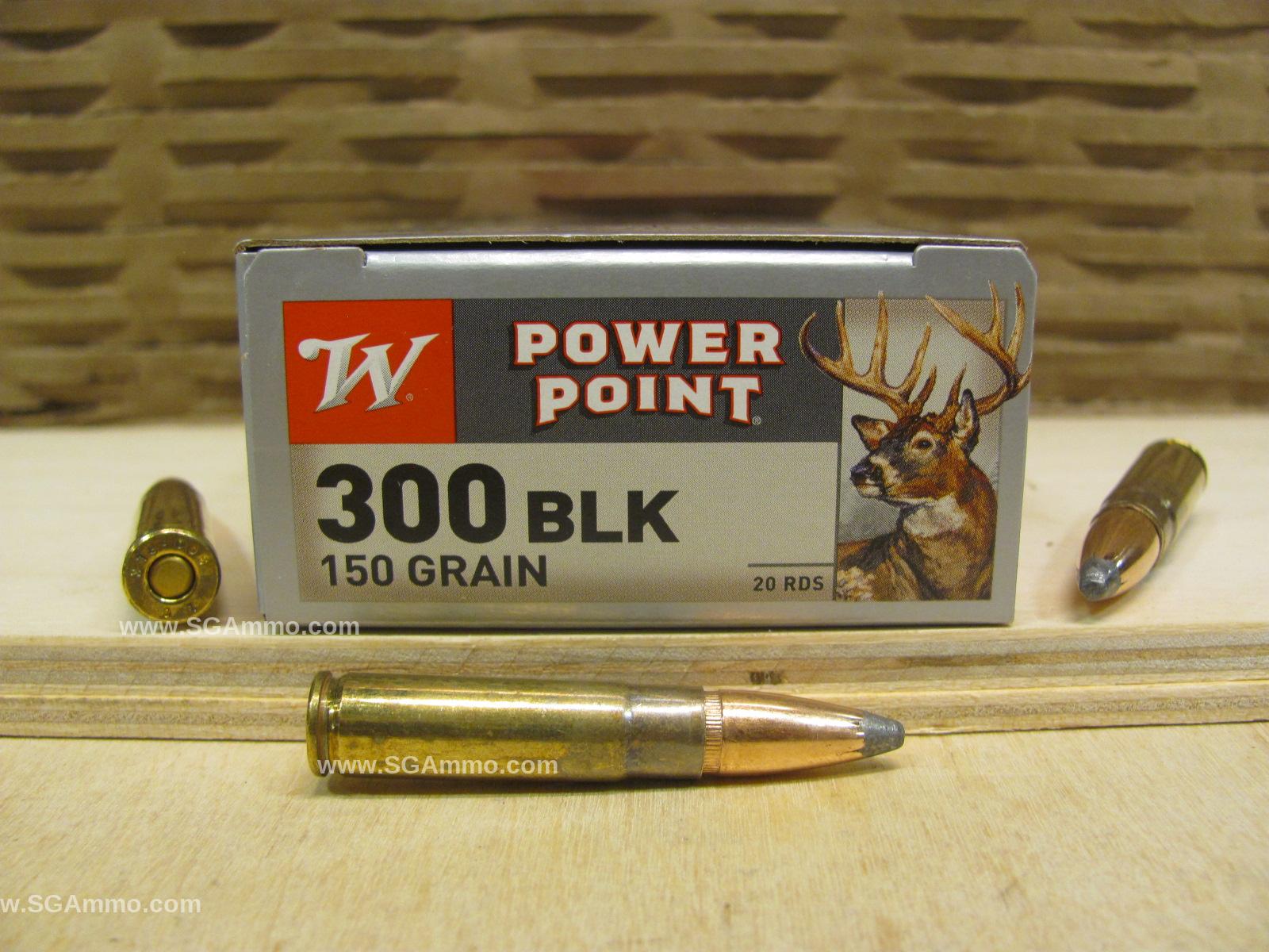 1000 Rounds – 300 Blackout 150 Grain Power Point Winchester Ammo – X300BLK