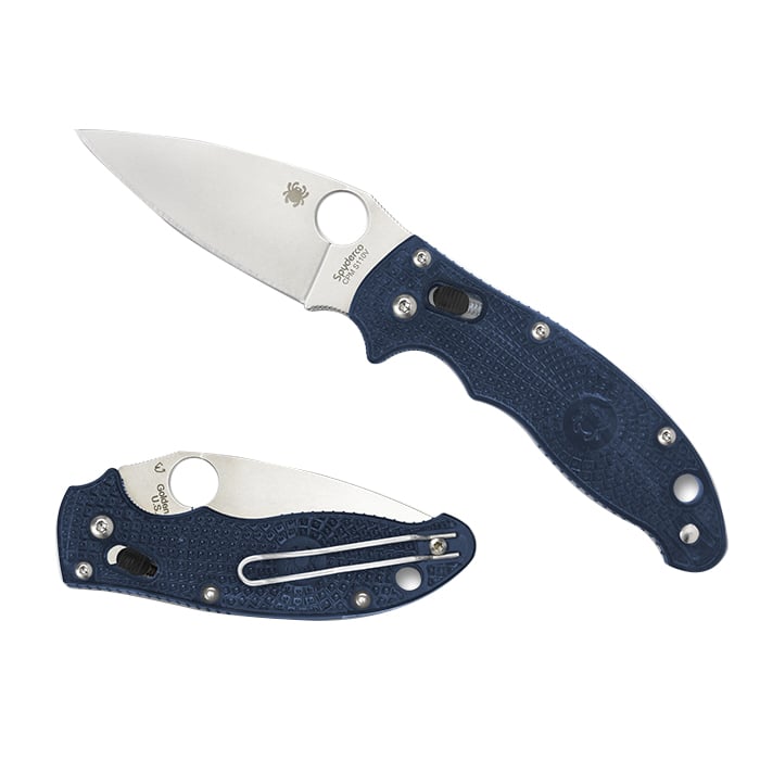 Spyderco Manix 2 Lightweight Folding Knife Drop Point Blue - Durable, Lightweight and Reliable Handle - C101PDBL2