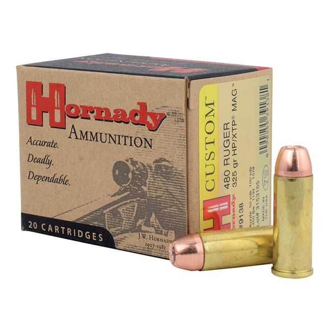 HORNADY CUSTOM 480 RUGER 325G XTP JHP 20RD BX 200RD CASE - Flat Rate Shipping Under 30lbs! - No Credit Card Fees