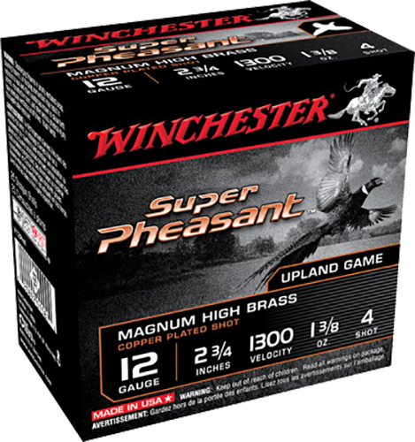 Winchester Ammunition Super Pheasant High Brass 2.75" 12 Gauge Ammo 4, 25/box - X12P4