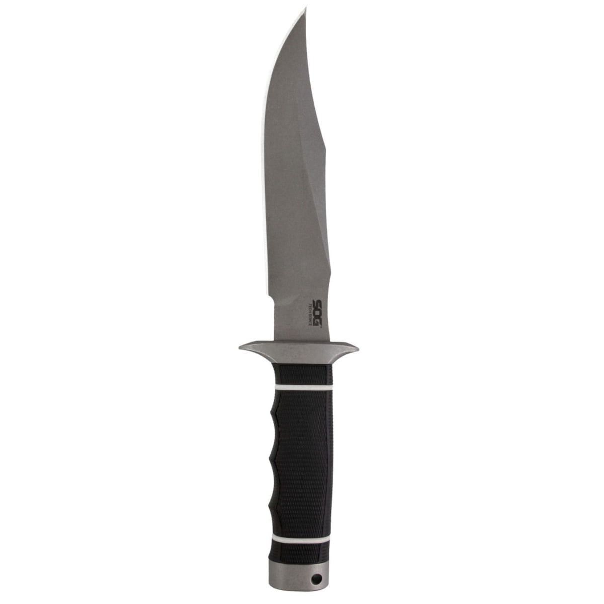 SOG Knives Tech Bowie Fixed Knife Clip Point, Black