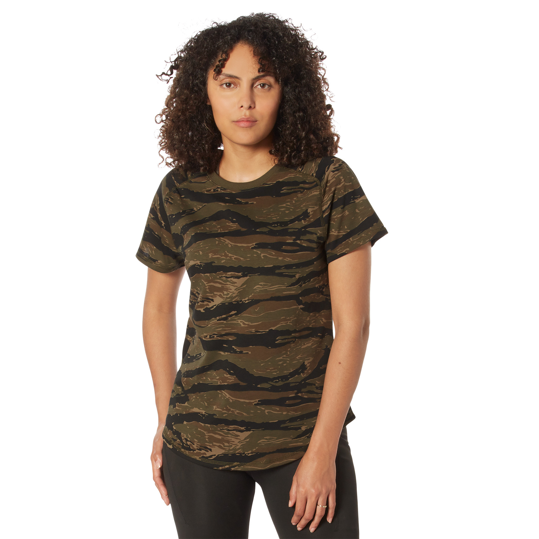 Rothco Womens Essential Moisture Wicking Raglan Sleeve T-Shirt - Tiger Stripe Camo, Medium