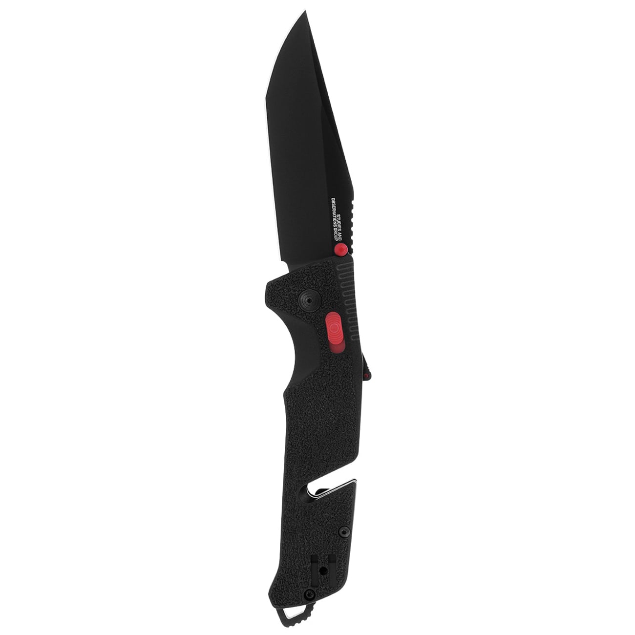SOG Knives Trident AT Folding Knife Tanto, Black/Red - SOG11-12-04-41