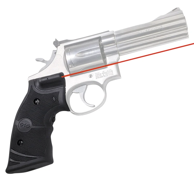Crimson Trace 011290 Lasergrips Fits S K L Frames Round Butt, Red Laser 633nM Wavelength 5mW Output, Black Polymer