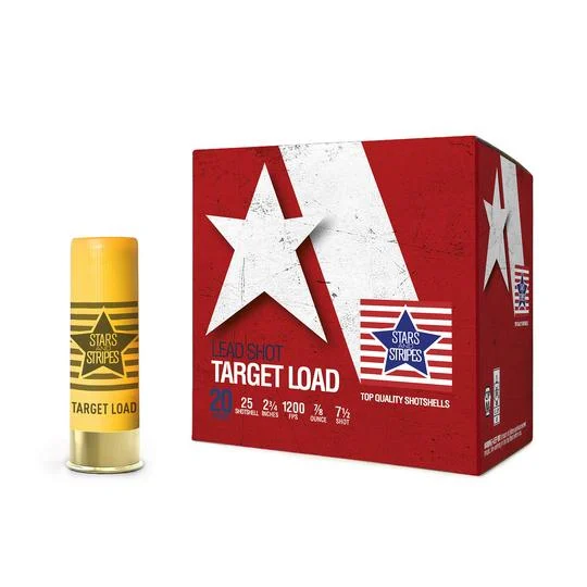 PPU Stars Stripes Target Shotshells 20ga 2-3/4" 7/8oz 1200 fps #7.5 25/ct