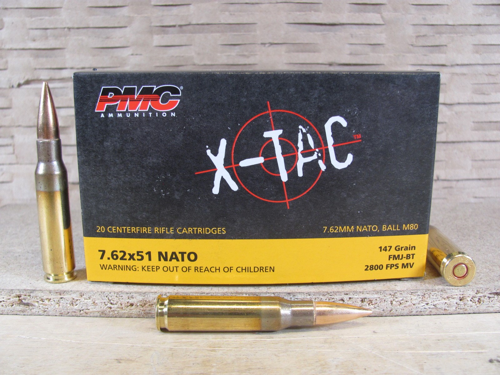 20 Round Box – 7.62×51 NATO 147 Grain FMJ PMC X-TAC Ammo – 7.62X