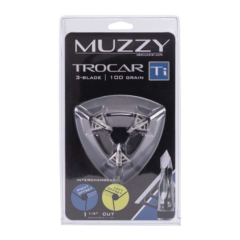 Muzzy Trocar TI 1.25"/100 gr 3-Blade Broadhead, Pack of 3