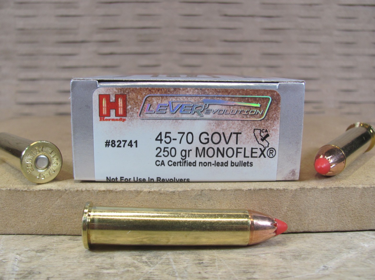 20 Round Box – 45-70 Govt 250 Grain Monoflex Hornady LeverEvolution Ammo – 82741