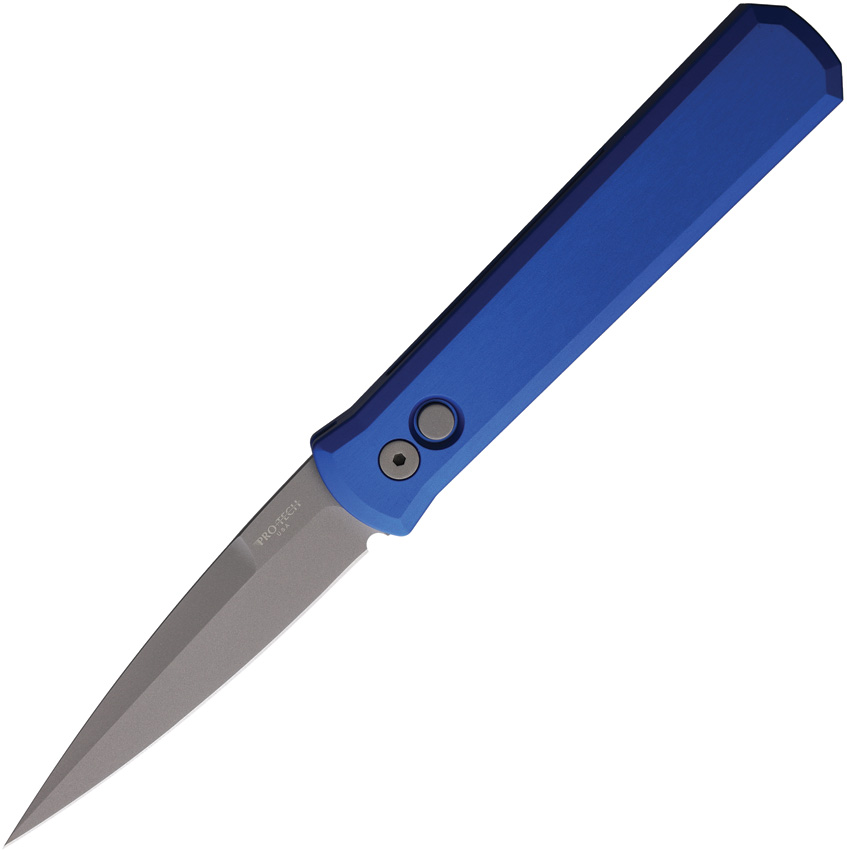 Pro-Tech Godfather Automatic Folding Spear Point Knife, Blue - PTK920BLUE