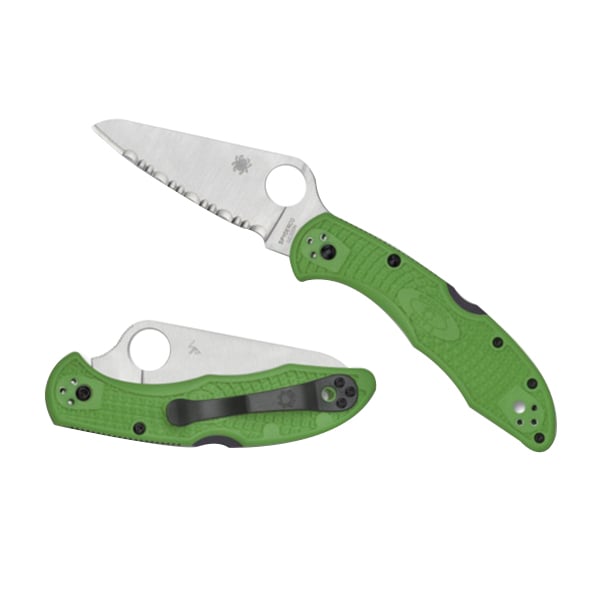 Spyderco Salt 2 Green Spyderedge Clip Point Folding Knife - C88FSGR2