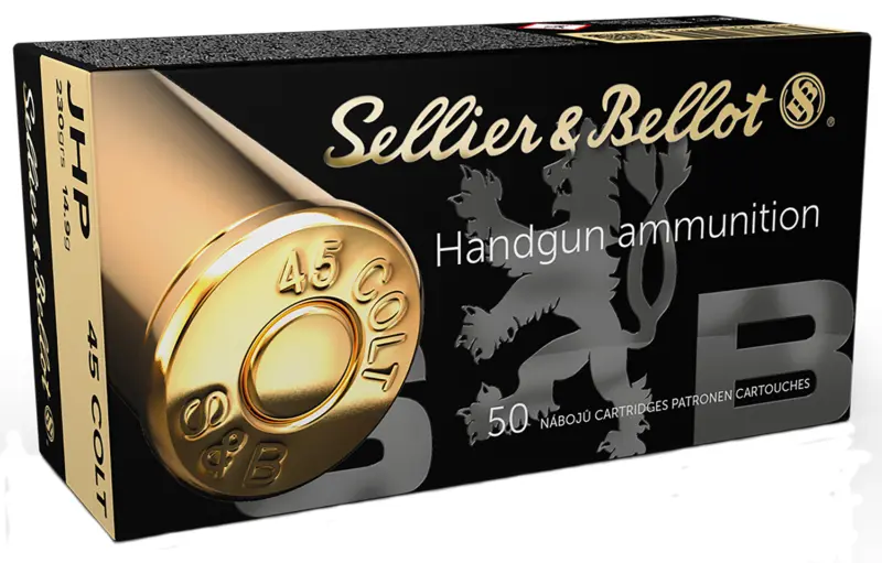 Sellier Bellot SB45F Handgun 45Colt 230gr Jacketed Hollow Point 50 Per Box/12 Case