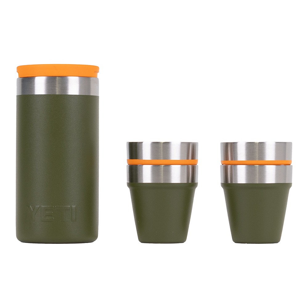 Yeti Shot Glasses & Case - Olive/King Crab Orange