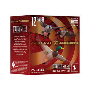 Federal Premium Ultra Steel 20 Gauge 3\" 1oz #2/#4 Zinc-Plated Steel Shot 25-Round Box
