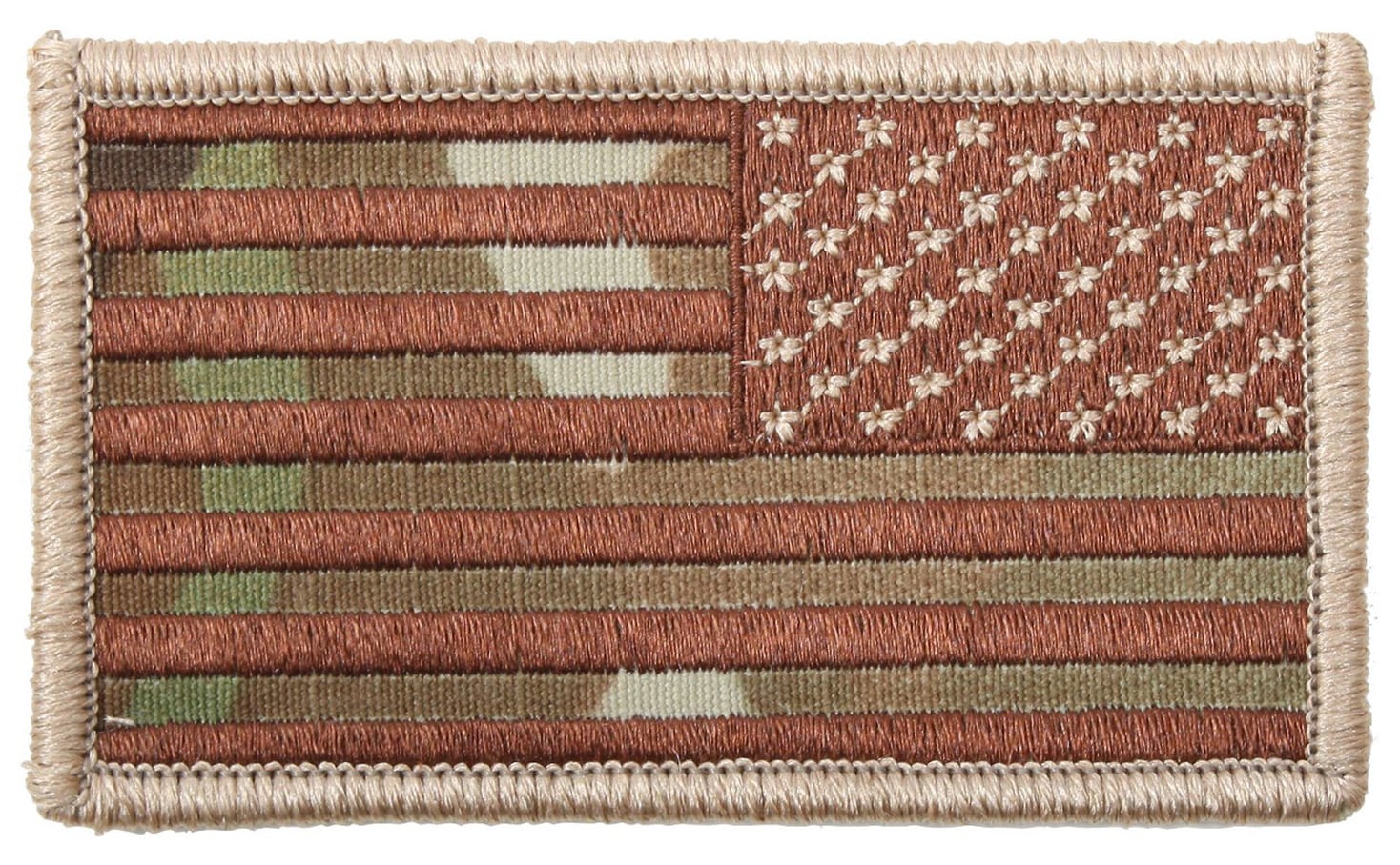 Rothco American Flag Patch - Hook Back, Multicam, Orientation Reverse