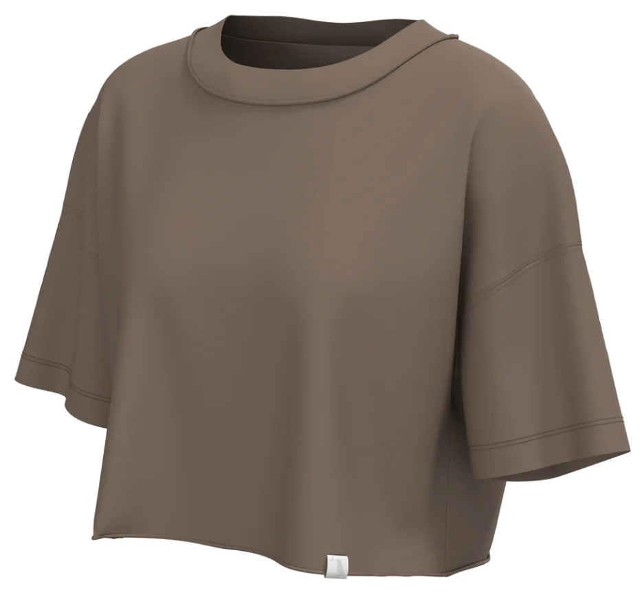Local Boy Local Girl Boxy Crop Tee, Cocoa - Medium
