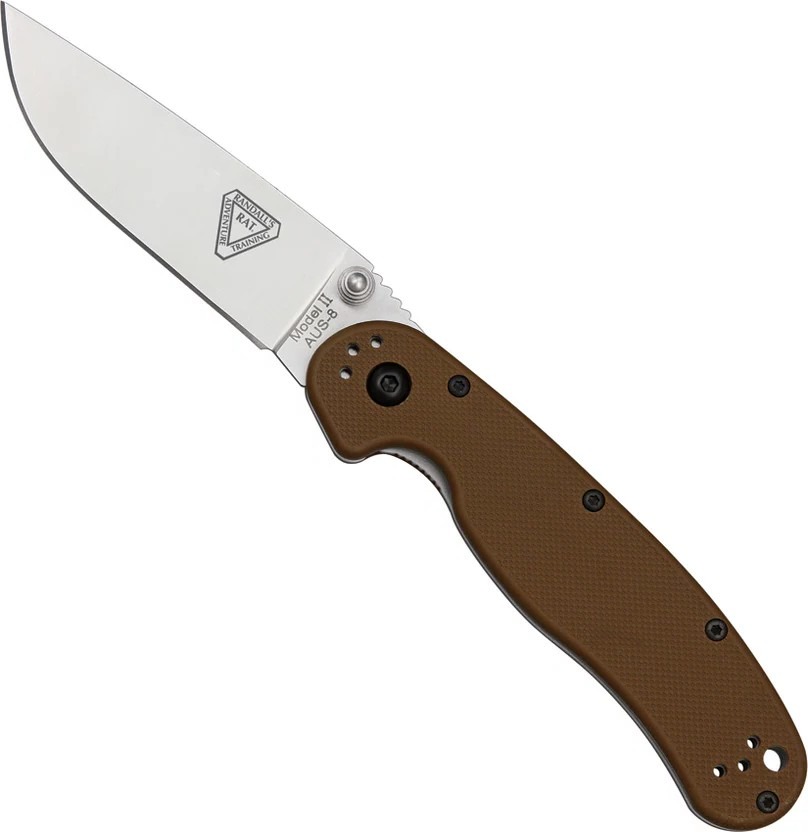 Ontario Knife Company RAT II Folding Knife, Coyote Brown/Satin