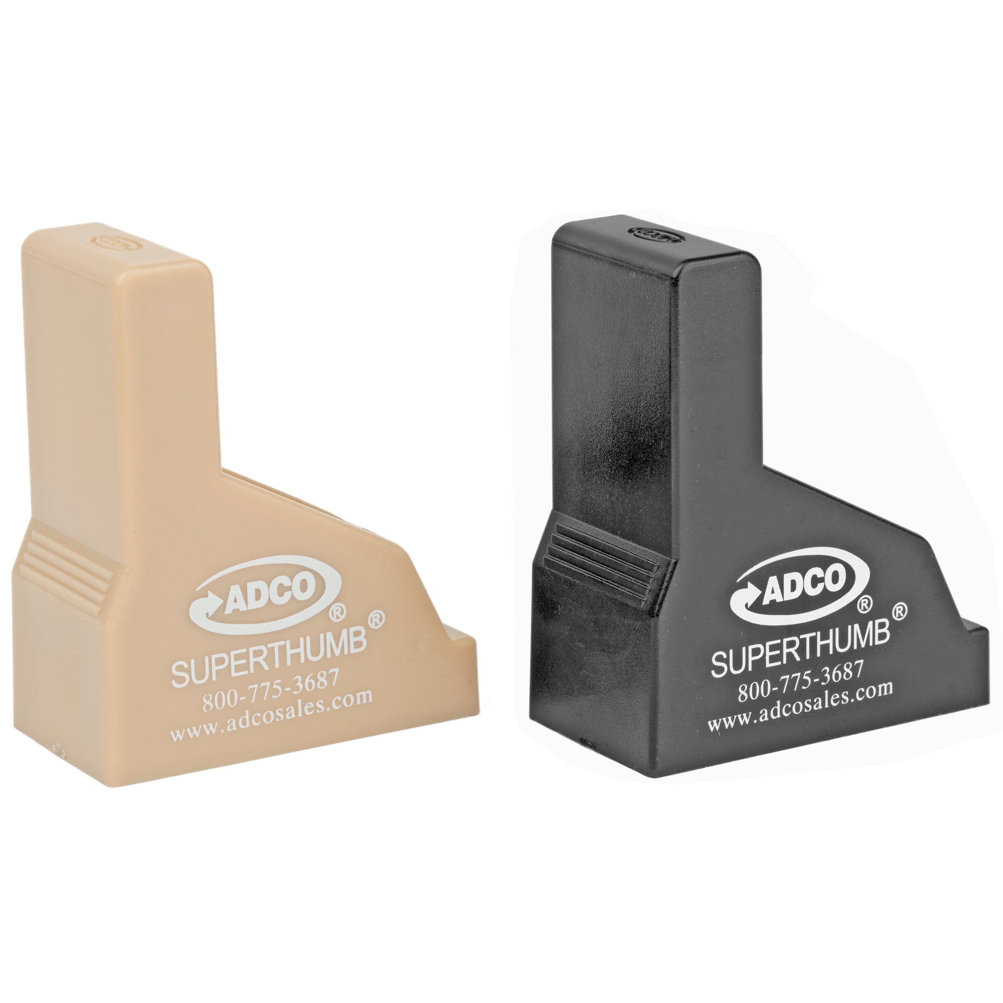 ADCO ADCO, Mag Loader/Unloader, Super Thumb Loader Pair, 9mm-40SW, Black and Tan