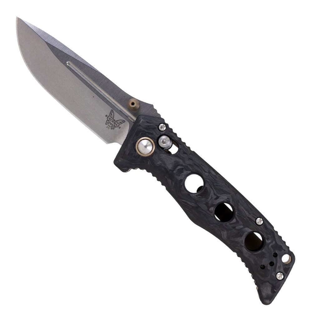 Benchmade Mini Adamas Folding Drop Point Knife, Marbled Carbon - 273-06