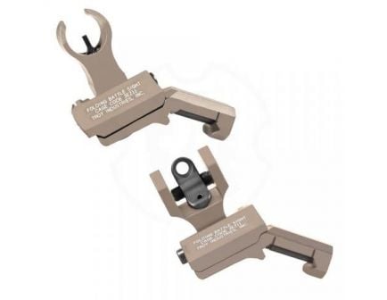 Troy BattleSights 45 Degree Offset Folding HK Front & Round Rear Set Flat Dark Earth - SSIG-45S-HRFT-00