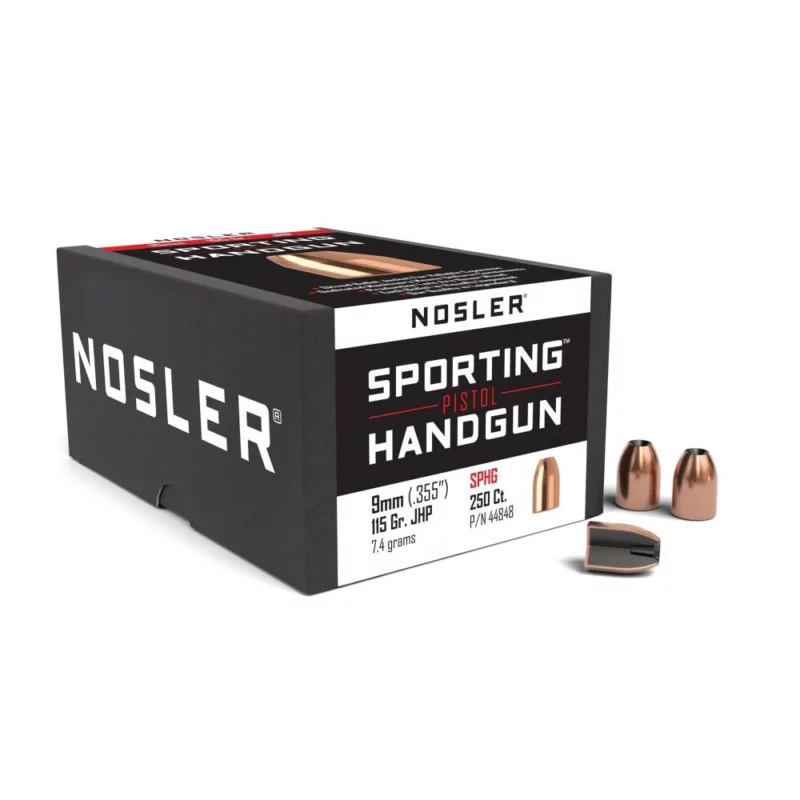 Nosler Sporting Handgun Pistol Bullets .355 cal .355" 115 gr JHP 250/ct