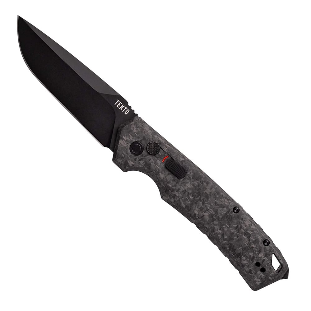 Tekto Knives A3 Delta Auto Folding Knife, Forged Carbon