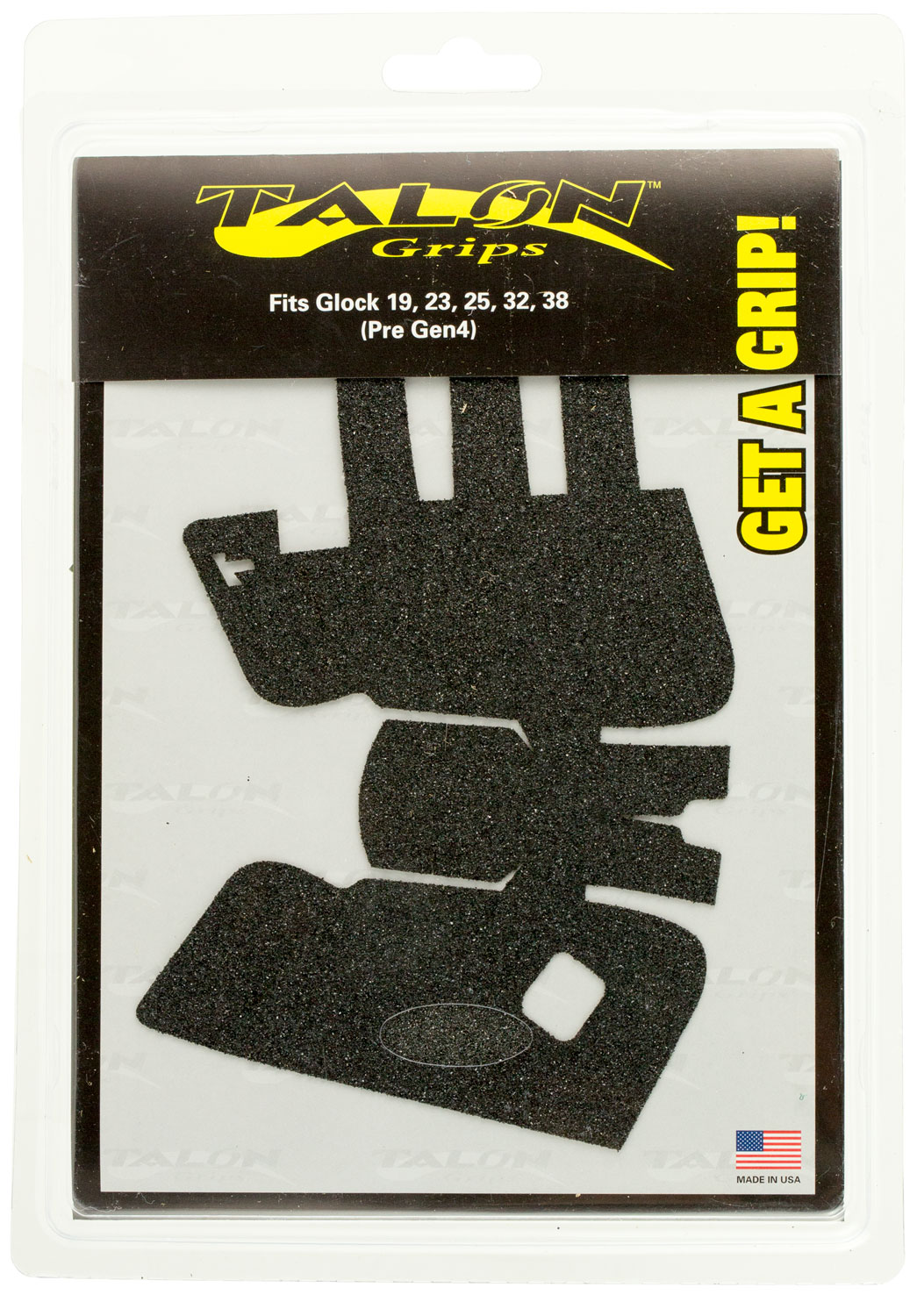 Talon Grips Granulate Pistol Grip for Glock 19/23/25/32/38 Gen 3, Black - 104G