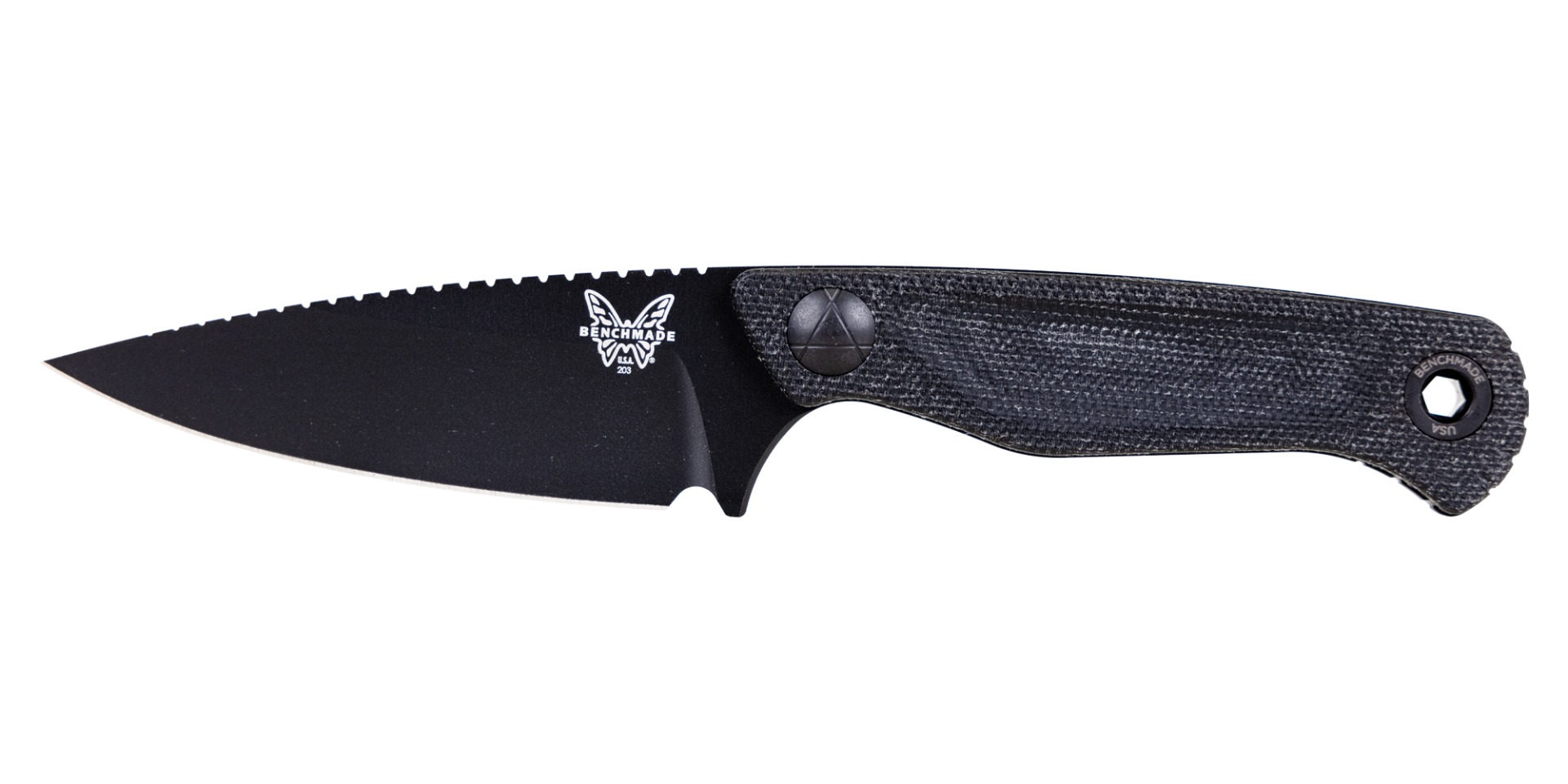 Benchmade Dacian Spear Point Fixed Blade Knife, Black - 203BK-02