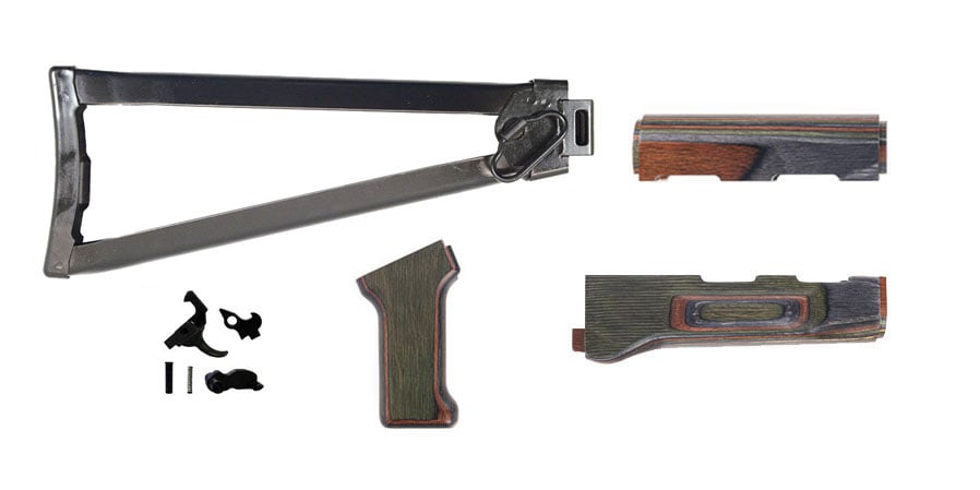 PSA AK "Voodoo" Furniture set w/ Folding Stock and PSAK-47 Premium Single Hook Semi-Auto Fire Control Group
