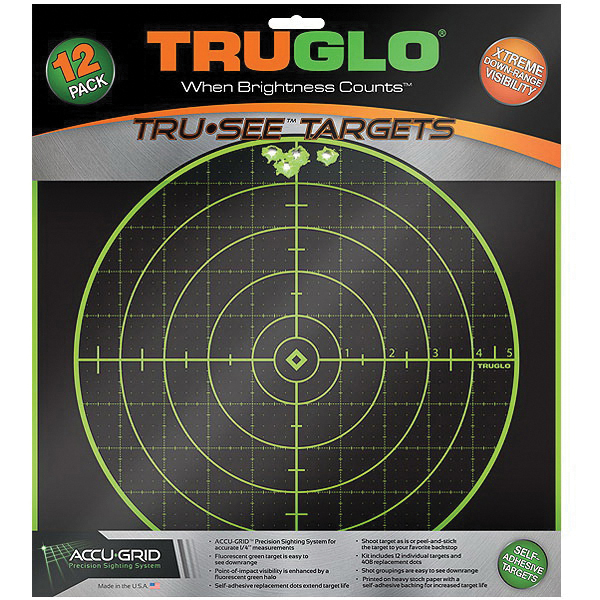 TruGlo Tru See 12" x 12" Splatter Self-Adhesive 100 yd Target, Fluorescent Green/Black, 12/pack - TG10A12