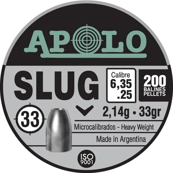 Hatsan Apolo Slug Air Rifle Pellets .25 Cal 33 gr 200/ct