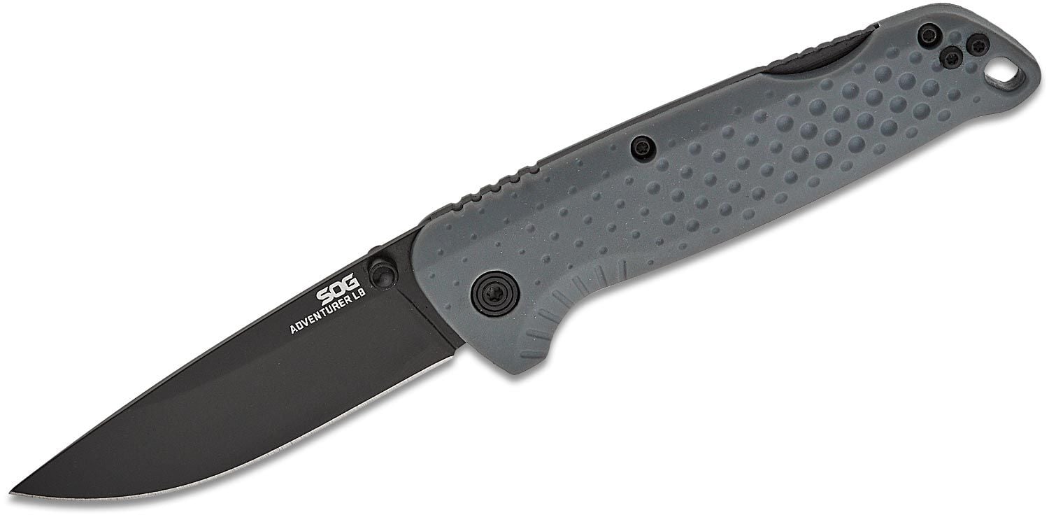 SOG Knives Adventurer Folding Drop Point Knife, Gray - SOG-13-11-06-43