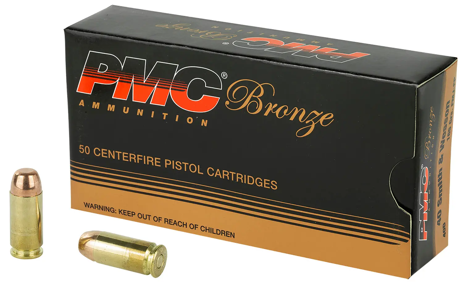 PMC 40D Bronze 40S 165gr Full Metal Jacket 50 Per Box/20 Case