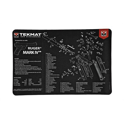 TekMat Ruger Mark IV 17"x11" Pistol Mat With Small Microfiber TekTowel, Black - R17-RUGERMK4