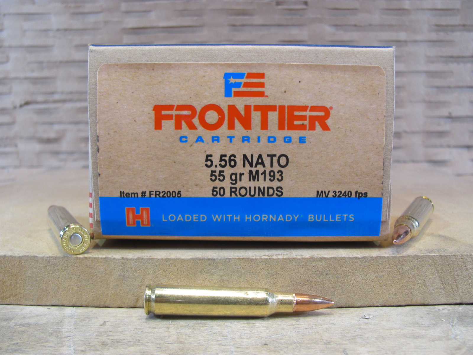 500 Round Case – 5.56 Nato 55 Grain FMJ M193 Hornady Frontier Ammo – FR2005