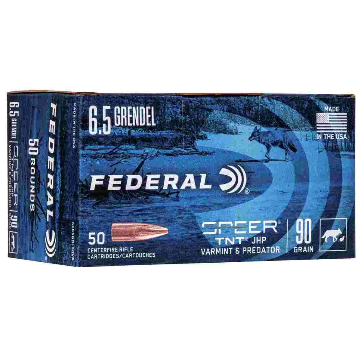 Federal American Eagle Varmint Predator Rifle Ammunition 6.5 Grendel 90 gr JHP 50/ct
