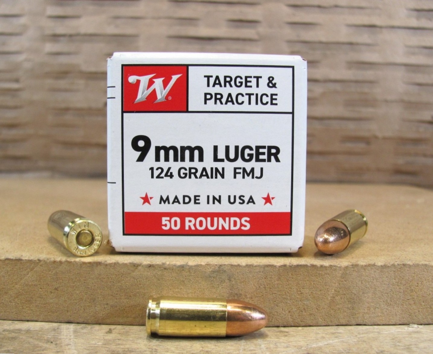 1000 Round Case – 9mm Luger 124 Grain FMJ Winchester Target & Practice Ammo – W9MM12450