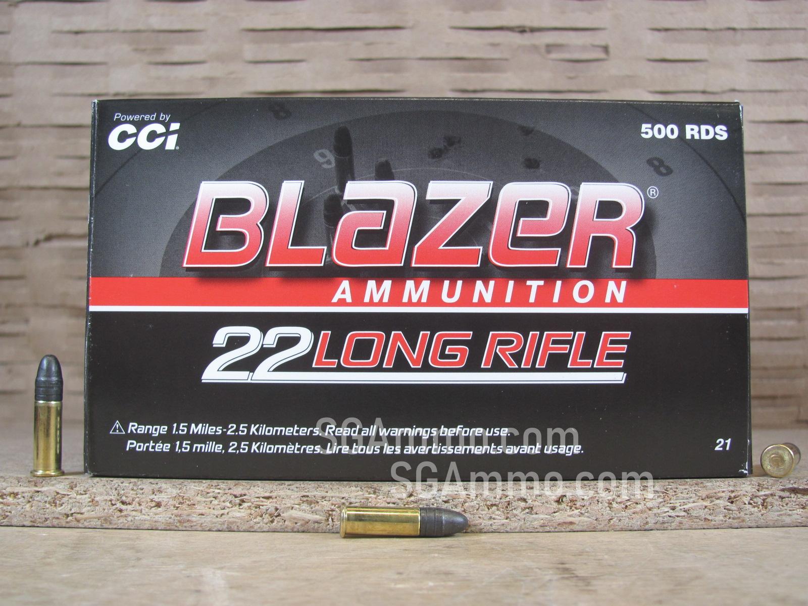 500 Round Brick – 22 LR CCI Blazer 40 Grain Lead Solid High Velocity Ammo – 0021